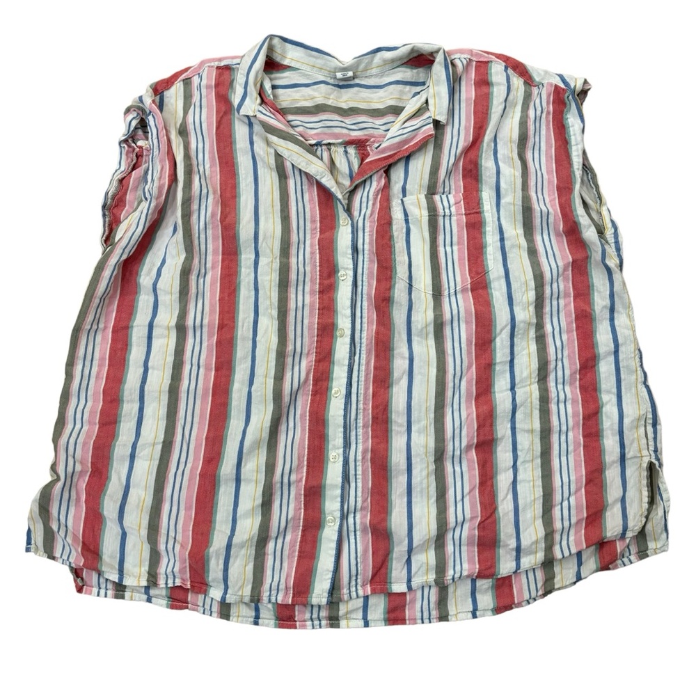 Old navy striped  sleeveless button down Womens size 2X Plus